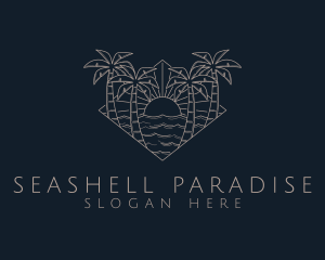 Summer Ocean Sunset logo design