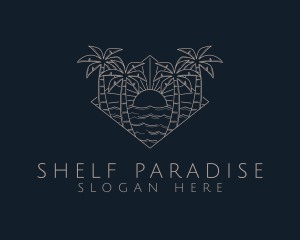 Summer Ocean Sunset logo design