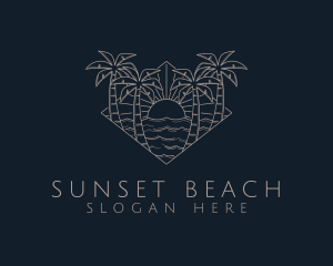 Summer Ocean Sunset logo design