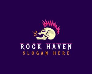 Rock Band Punk Skull  logo design