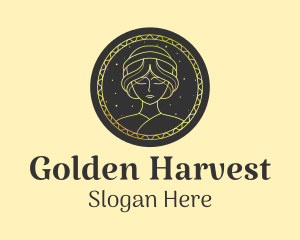 Golden Astral Woman logo design