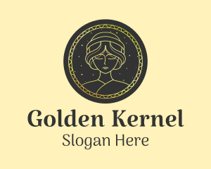 Golden Astral Woman logo design