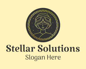 Golden Astral Woman logo design