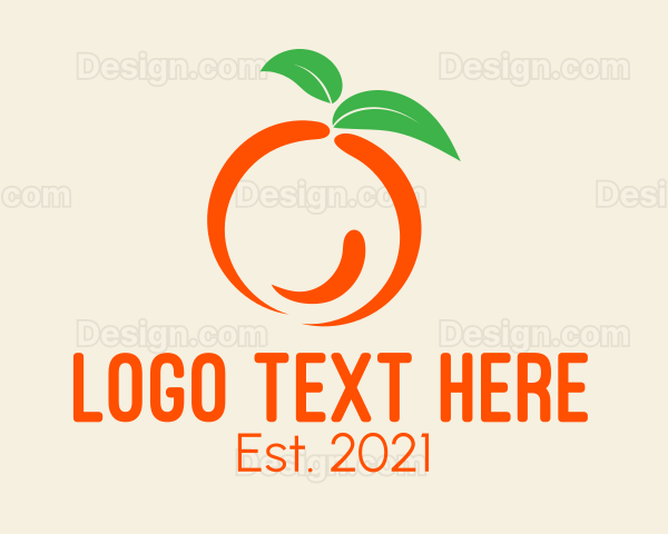 Healthy Orange Fruit Logo