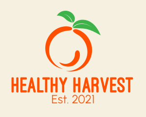 Healthy Orange Fruit  logo design