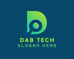 Gradient Tech Letter D logo design