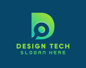 Gradient Tech Letter D logo design