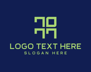 Abstract Digital Number 7 logo design
