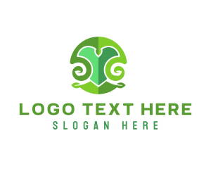 Green Natural Letter Y logo