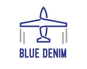 Blue Airplane Lines logo design