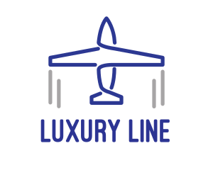 Blue Airplane Lines logo design