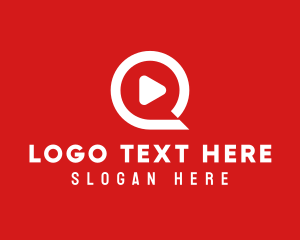 Media Player Letter Q logo design