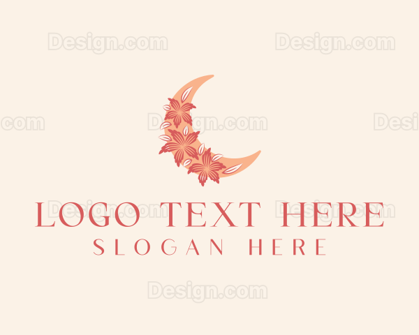 Elegant Floral Moon Logo