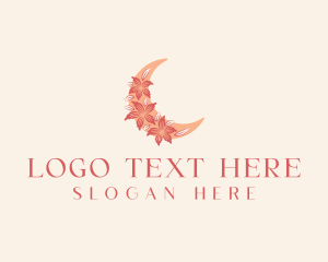 Elegant Floral Moon  logo design