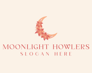 Elegant Floral Moon  logo design