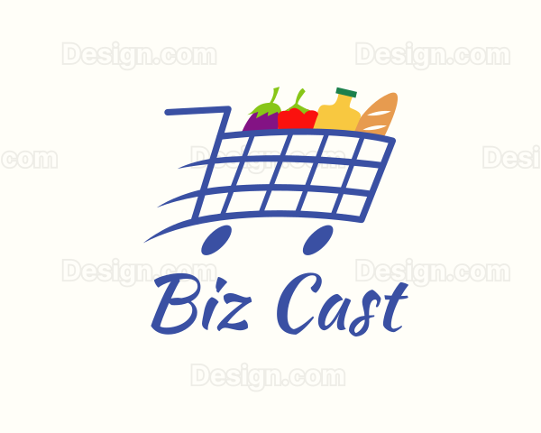 Fast Grocery Pushcart Logo
