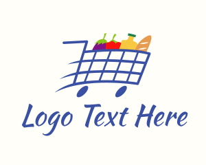 Fast Grocery Pushcart logo design