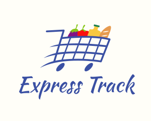 Fast Grocery Pushcart logo design