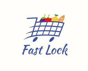 Fast Grocery Pushcart logo design