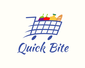 Fast Grocery Pushcart logo design