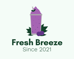 Fresh Grape Smoothie  logo design