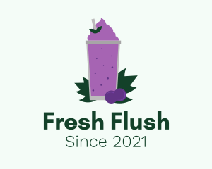 Fresh Grape Smoothie  logo design