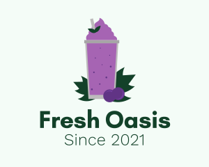 Fresh Grape Smoothie  logo design