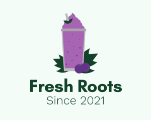 Fresh Grape Smoothie  logo design