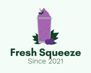 Fresh Grape Smoothie  logo design