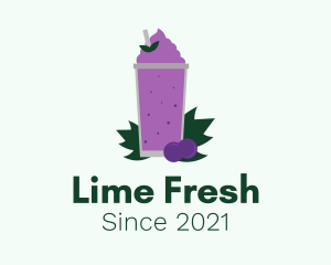 Fresh Grape Smoothie  logo design