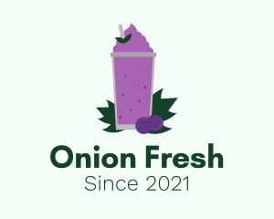 Fresh Grape Smoothie  logo design