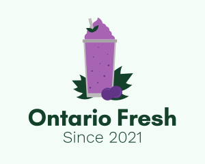 Fresh Grape Smoothie  logo design