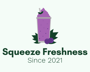 Fresh Grape Smoothie  logo design