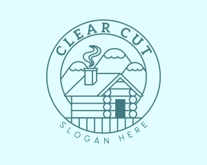 Scenic Mountain Cabin Chalet logo design