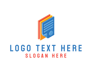 3D Document Files logo design