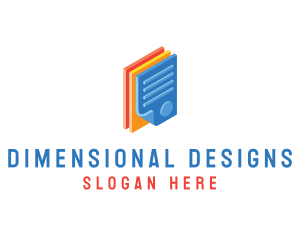 3D Document Files logo design