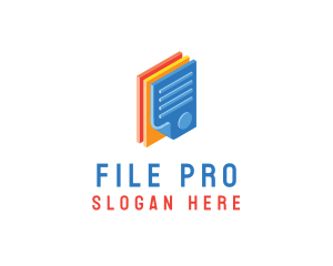 3D Document Files logo design