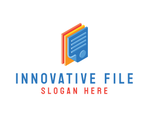 3D Document Files logo design