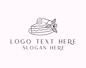 Cake Slice Dessert Logo