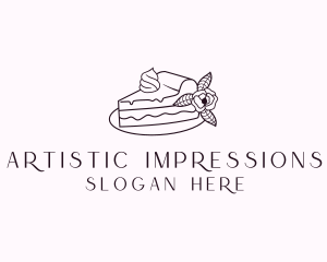 Cake Slice Dessert logo design