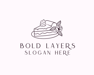 Cake Slice Dessert logo design