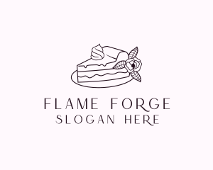 Cake Slice Dessert logo design