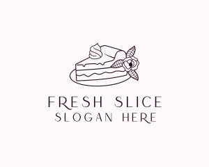 Cake Slice Dessert logo design