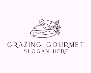 Cake Slice Dessert logo design