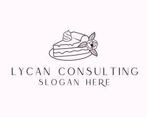 Cake Slice Dessert logo design