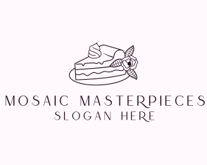 Cake Slice Dessert logo design