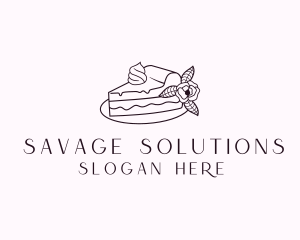 Cake Slice Dessert logo design