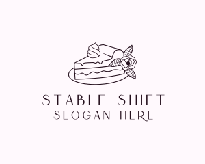 Cake Slice Dessert logo design