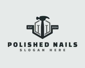 Construction Hammer Nail logo