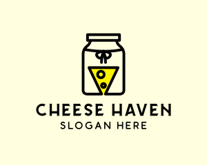 Fermented Cheese Slice Jam Jar logo design